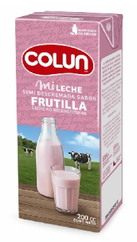 colun - leche semidescremada frutilla 200 ml